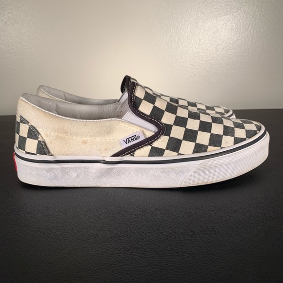 Vans Shoes - Vans Checkered Black and White Slip Ons